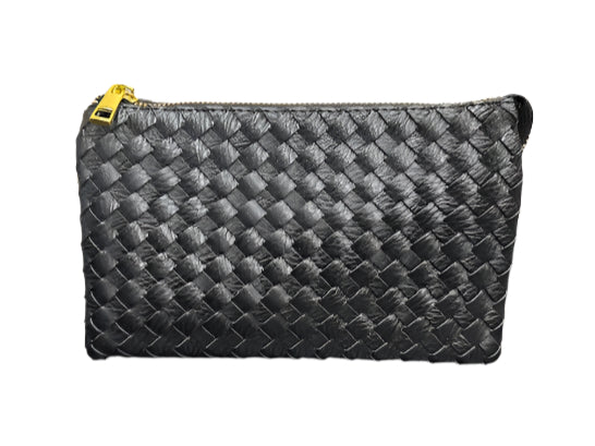 Folded Clutch with Zipper Weave Pattern