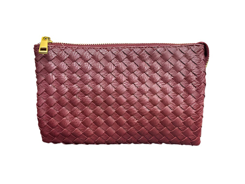 Folded Clutch with Zipper Weave Pattern