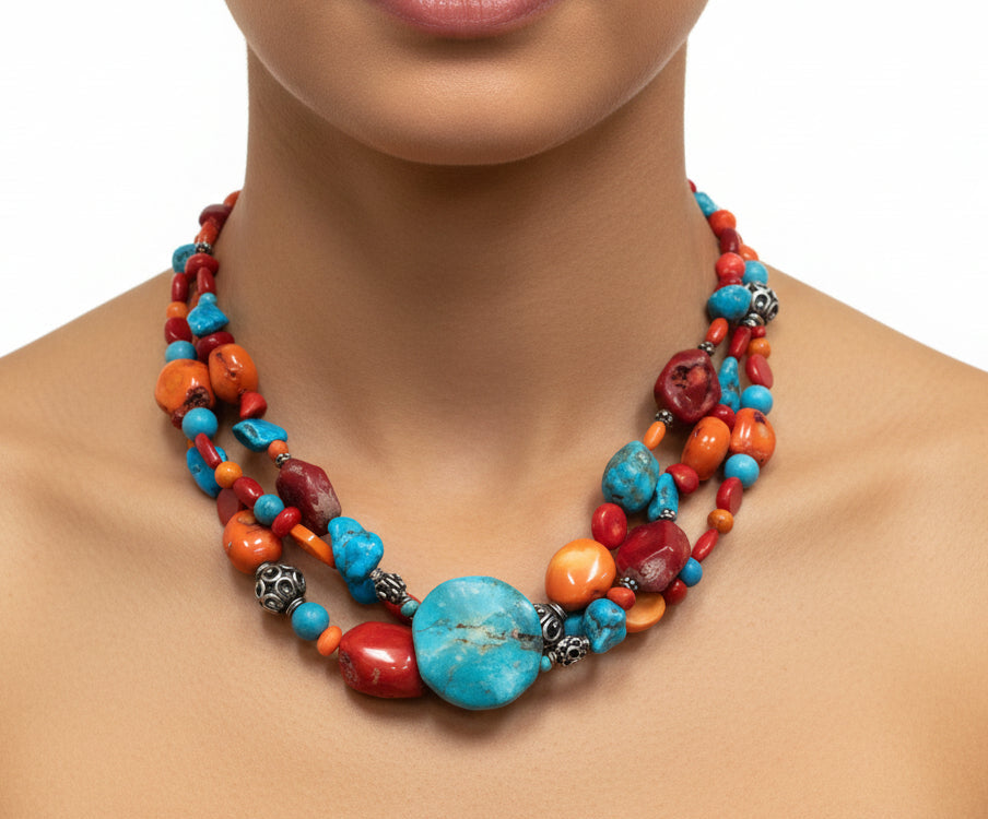 Three Strand Belt, Necklace and Bracelet - All in One.