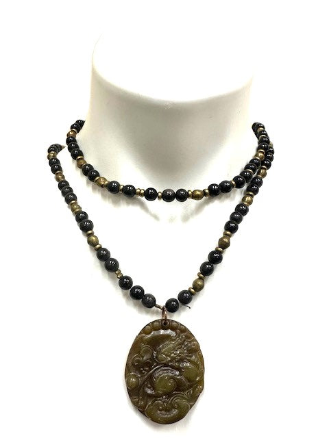 Beaded Necklace with Pendant