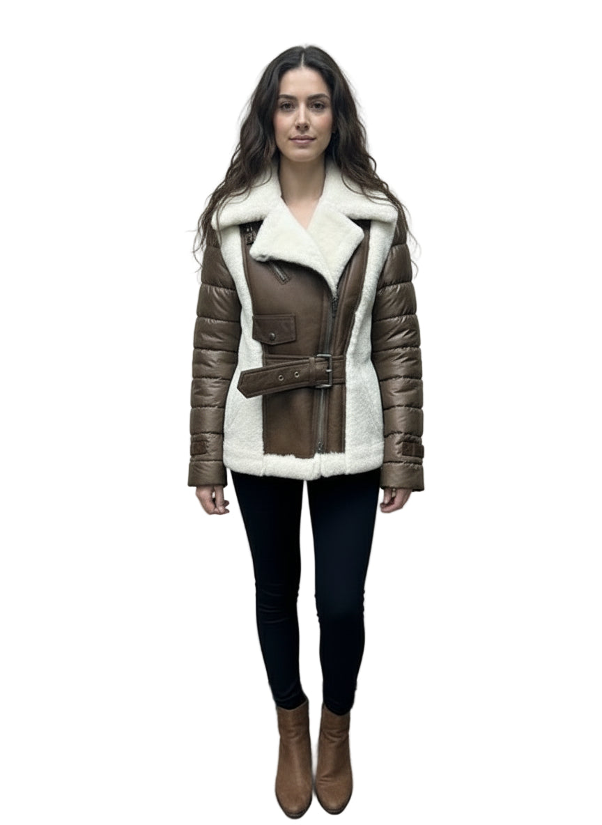 Nylon & Leather Biker Style Jacket