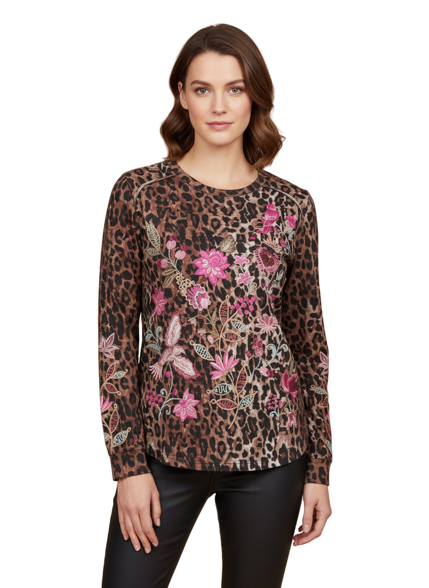 Penellope Seamed Sleeve T-Shirt - OG Leopard