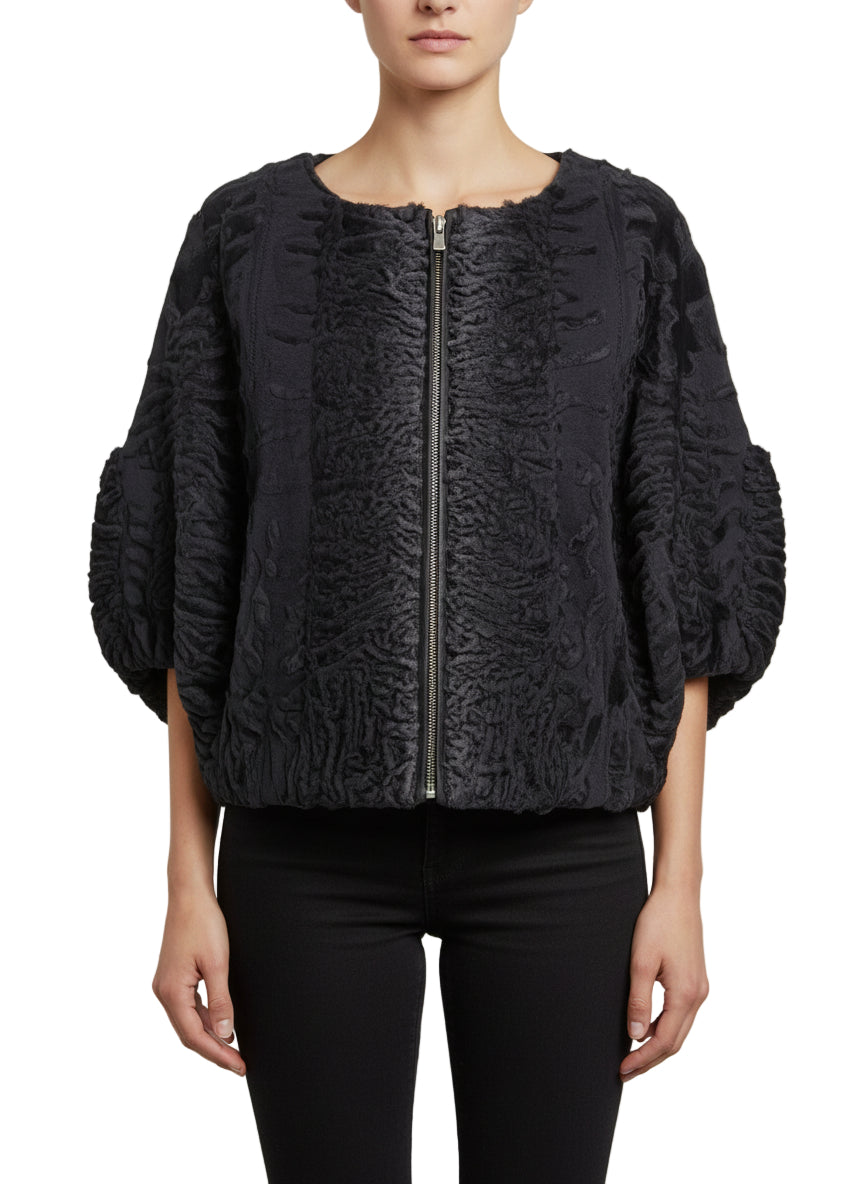 Dyed Swakara Zip Up Jacket