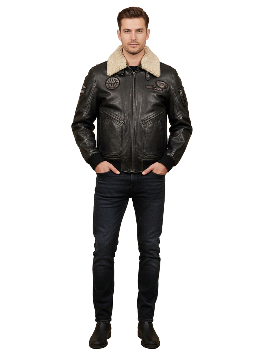 Men's Starpilot Bomber Jacket with Patches