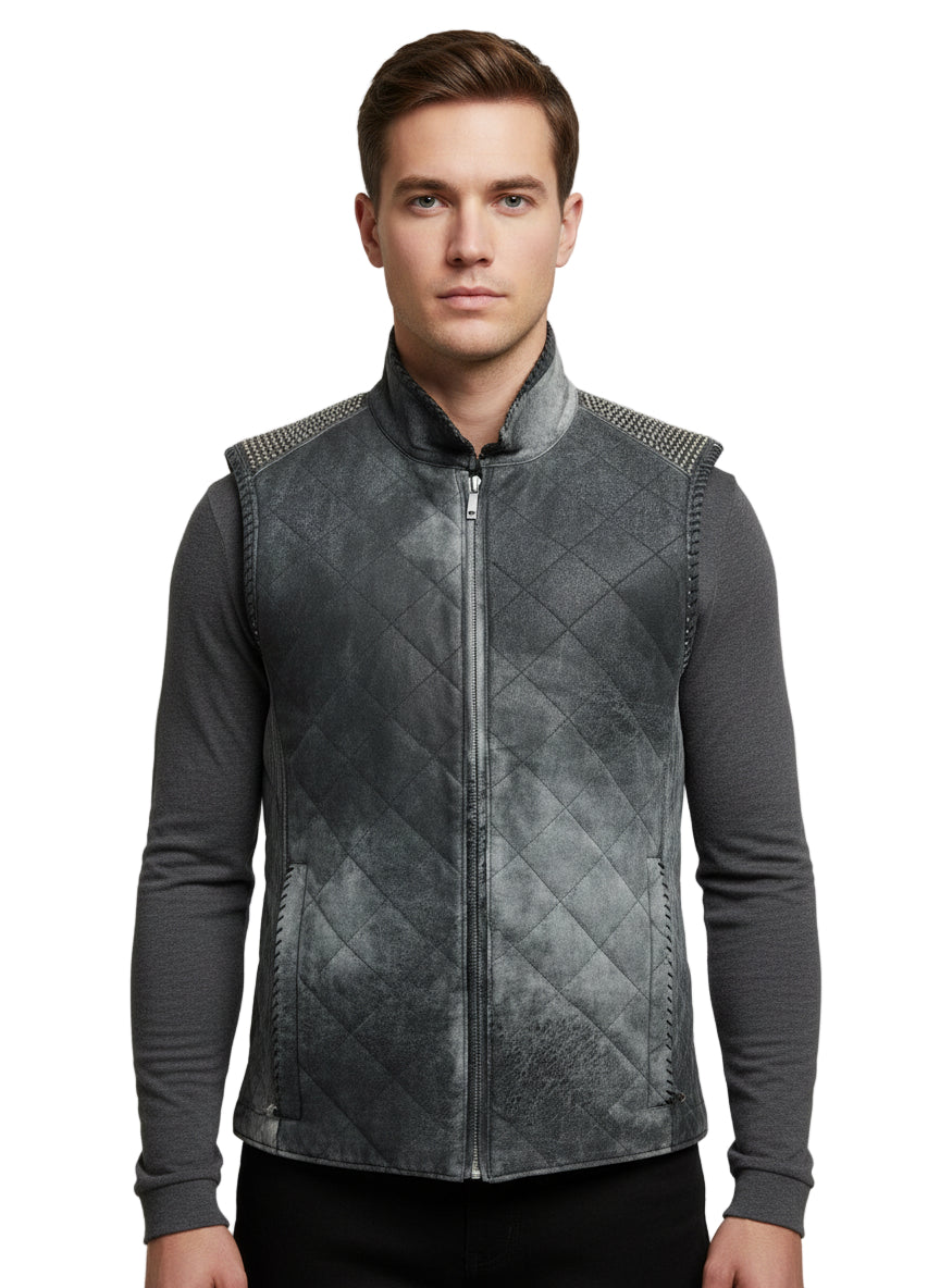 M Quilted Leather Vest