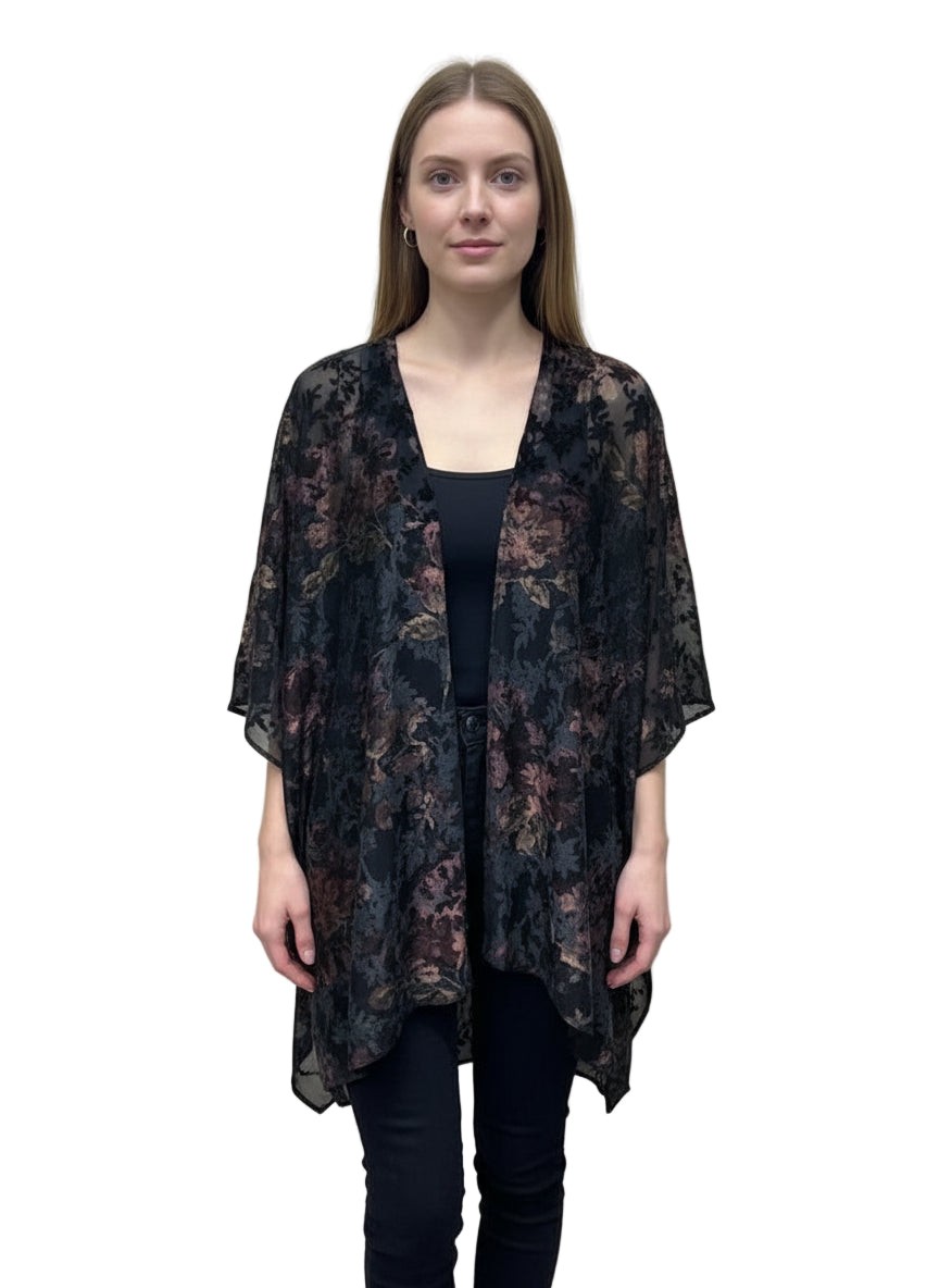 Burnout Velvet Kimono