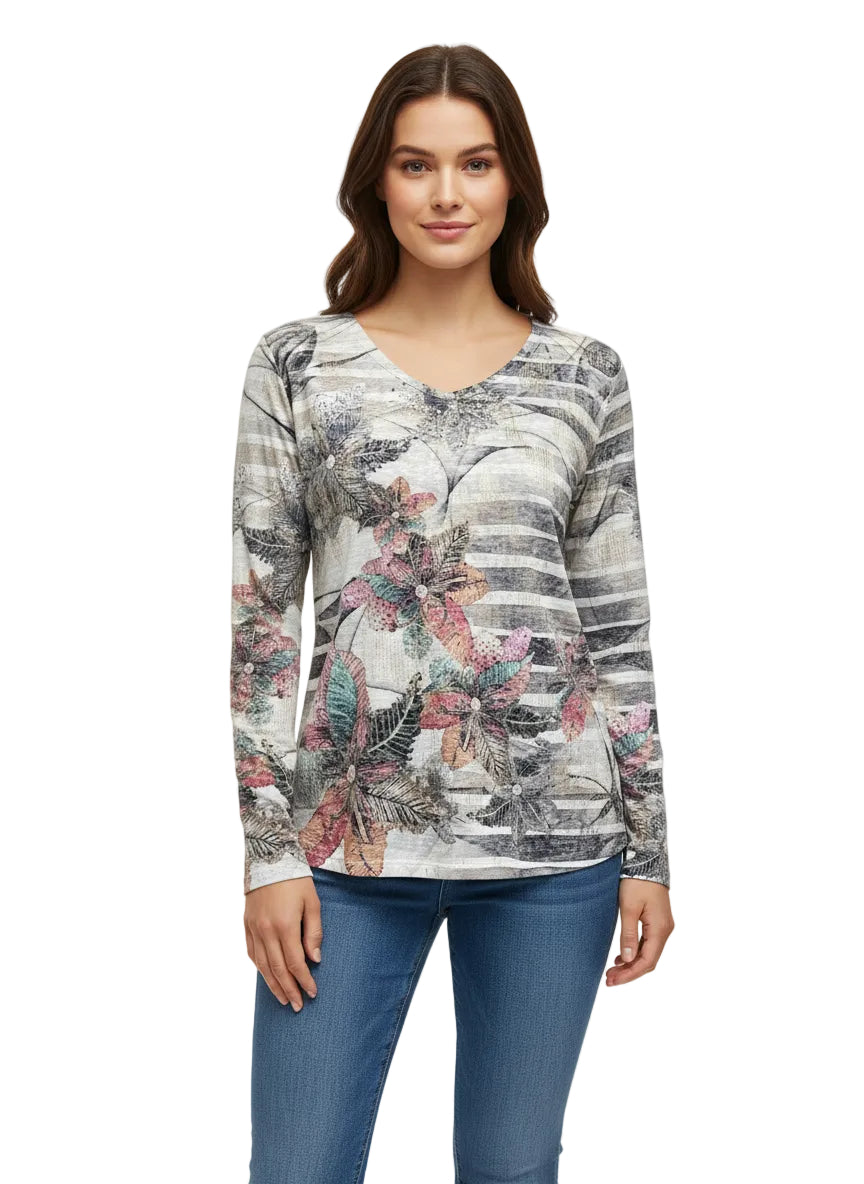 Multi Layer Long Sleeve Scoop Neck Top