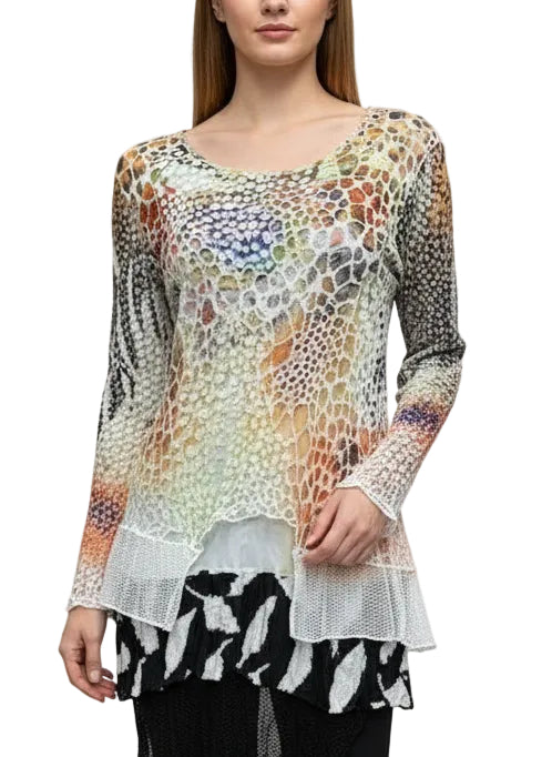 Print V-Neck Top