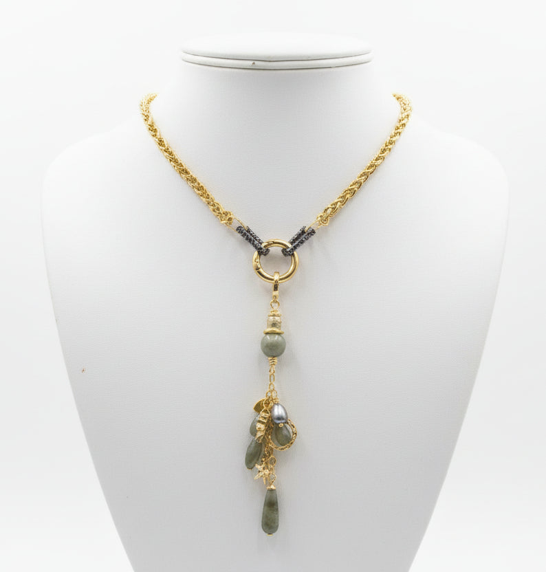 Shiny Gold Med Wheat with Pendant