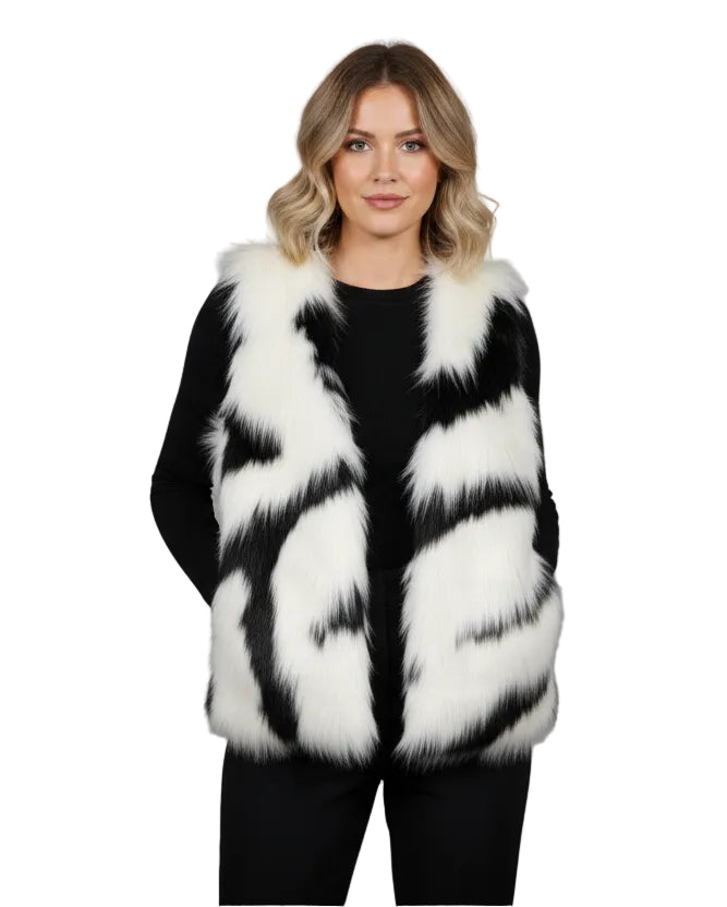Adore V-Neck Faux Fur Vest