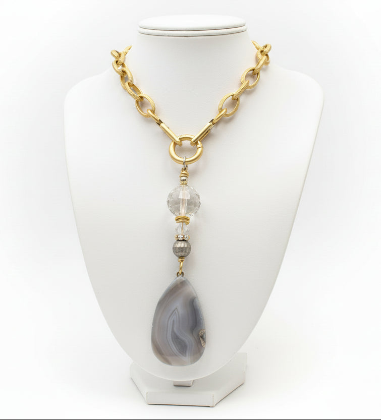 Large Gold Chain with Pendant