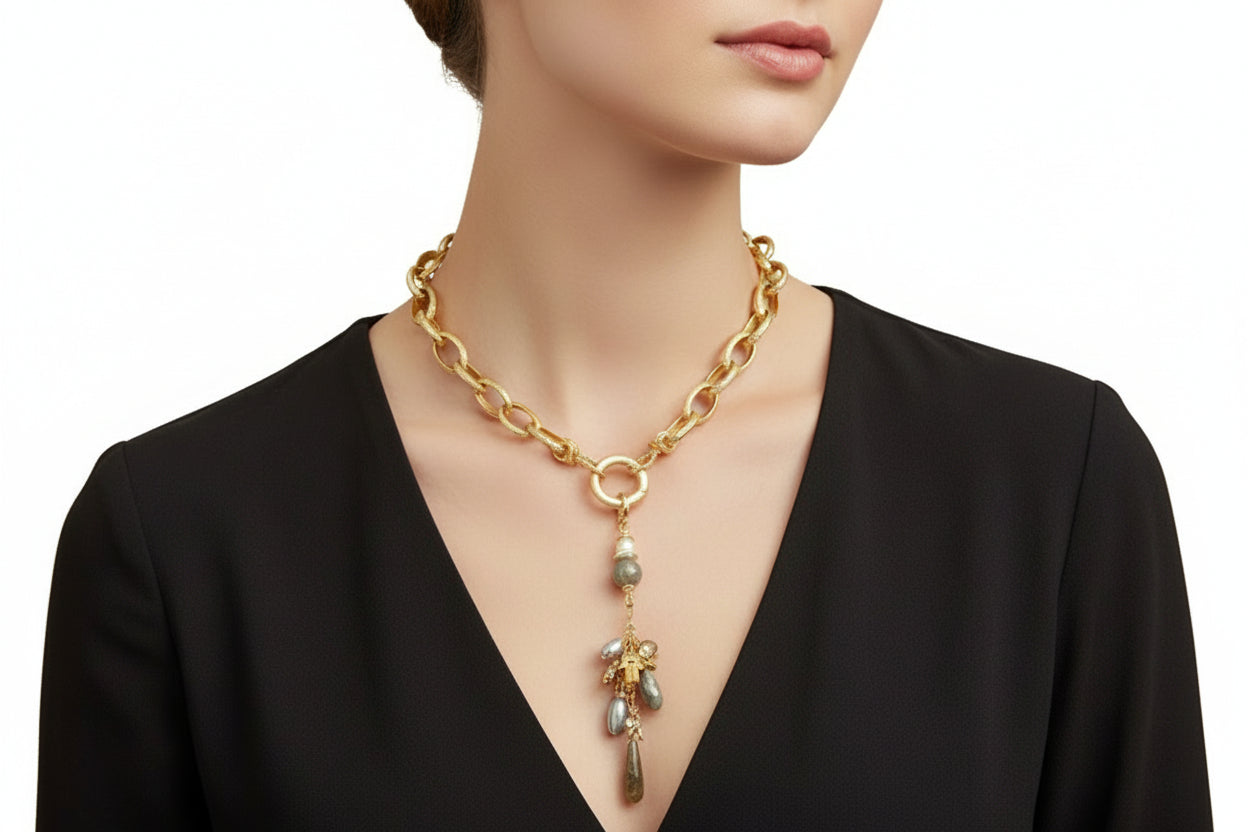 Large Gold Chain with Pendant