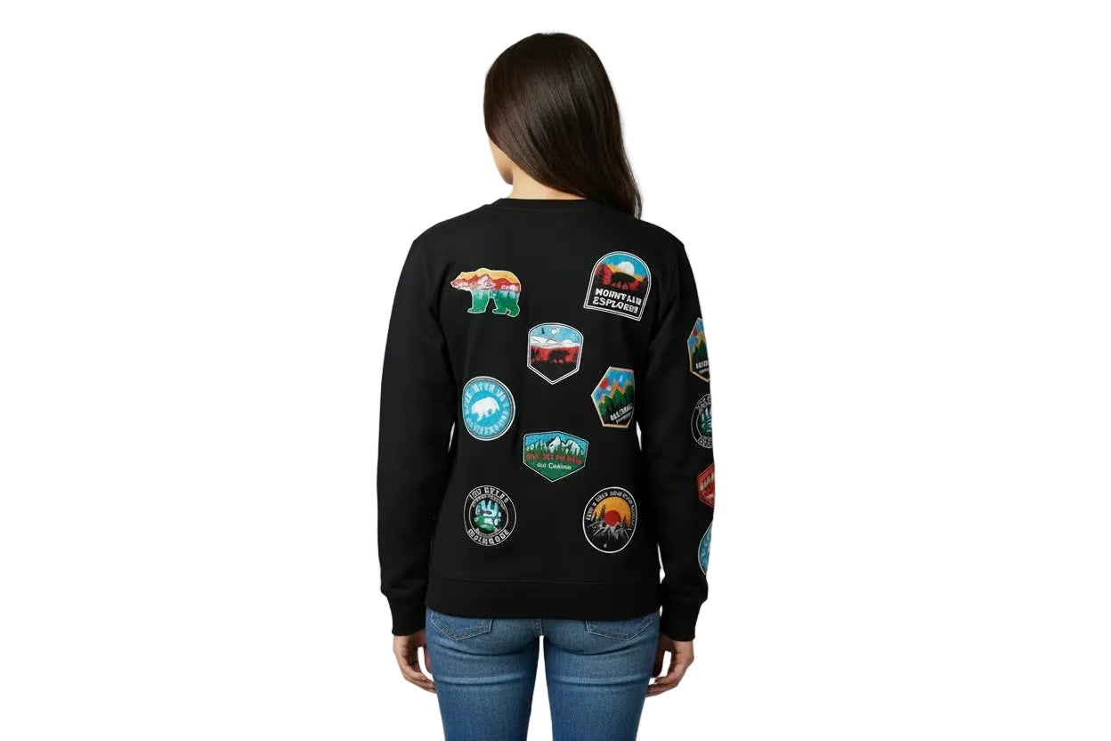 L/S Tee with Patches Bear Outline