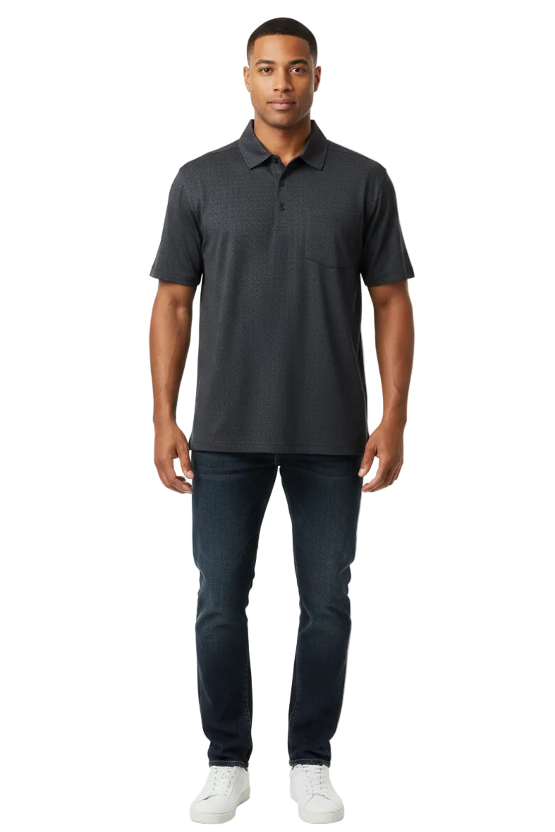 S/S Mini Geo Print Polo