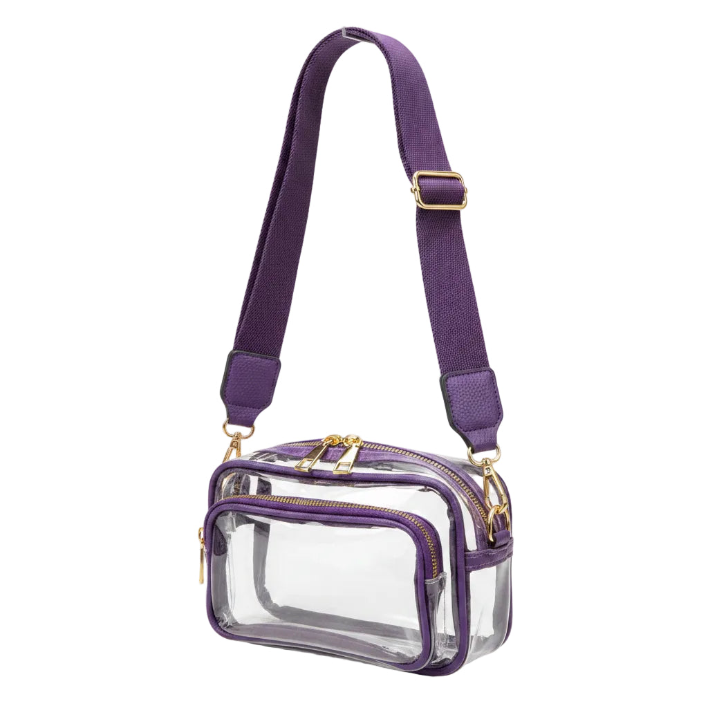 Clear Double Zipper Crossbody Bag