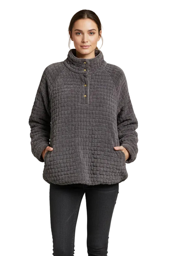 Sueded Quilt Thea Snap Raglan