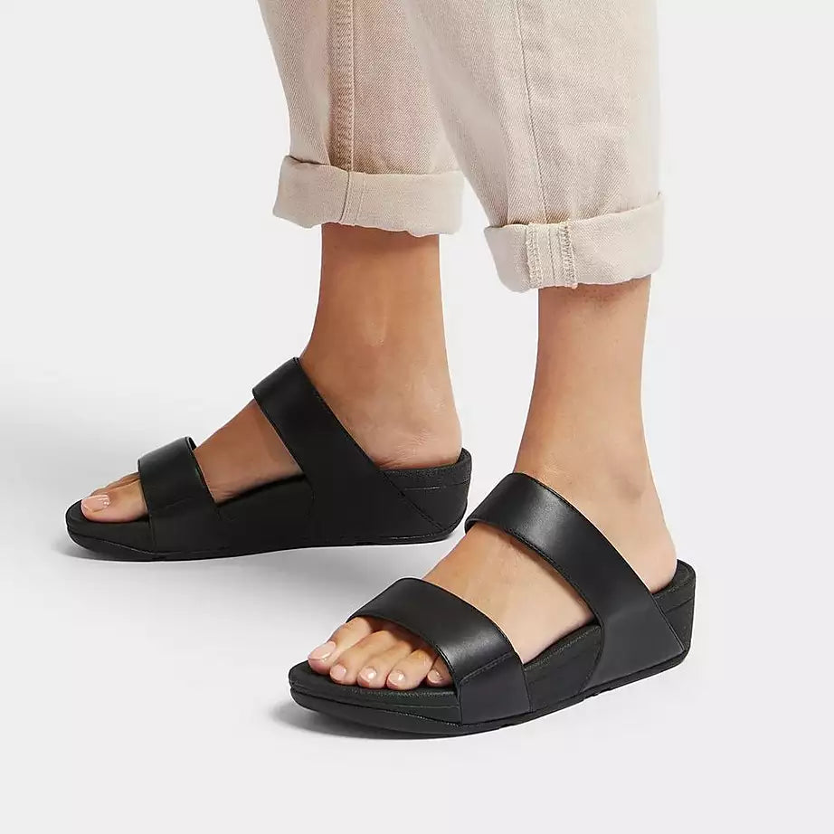 Lulu Adjustable Leather Slides