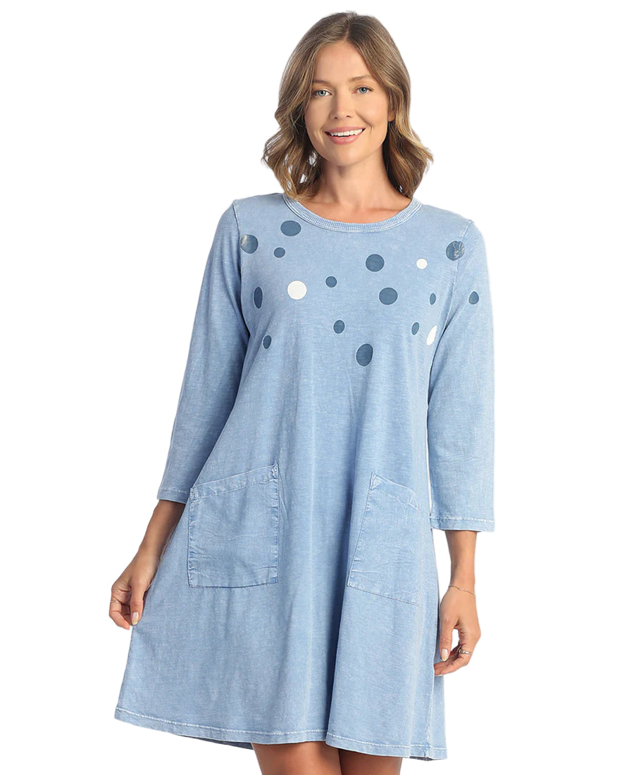 Mineral Wash Dress with Pockets - Raindots