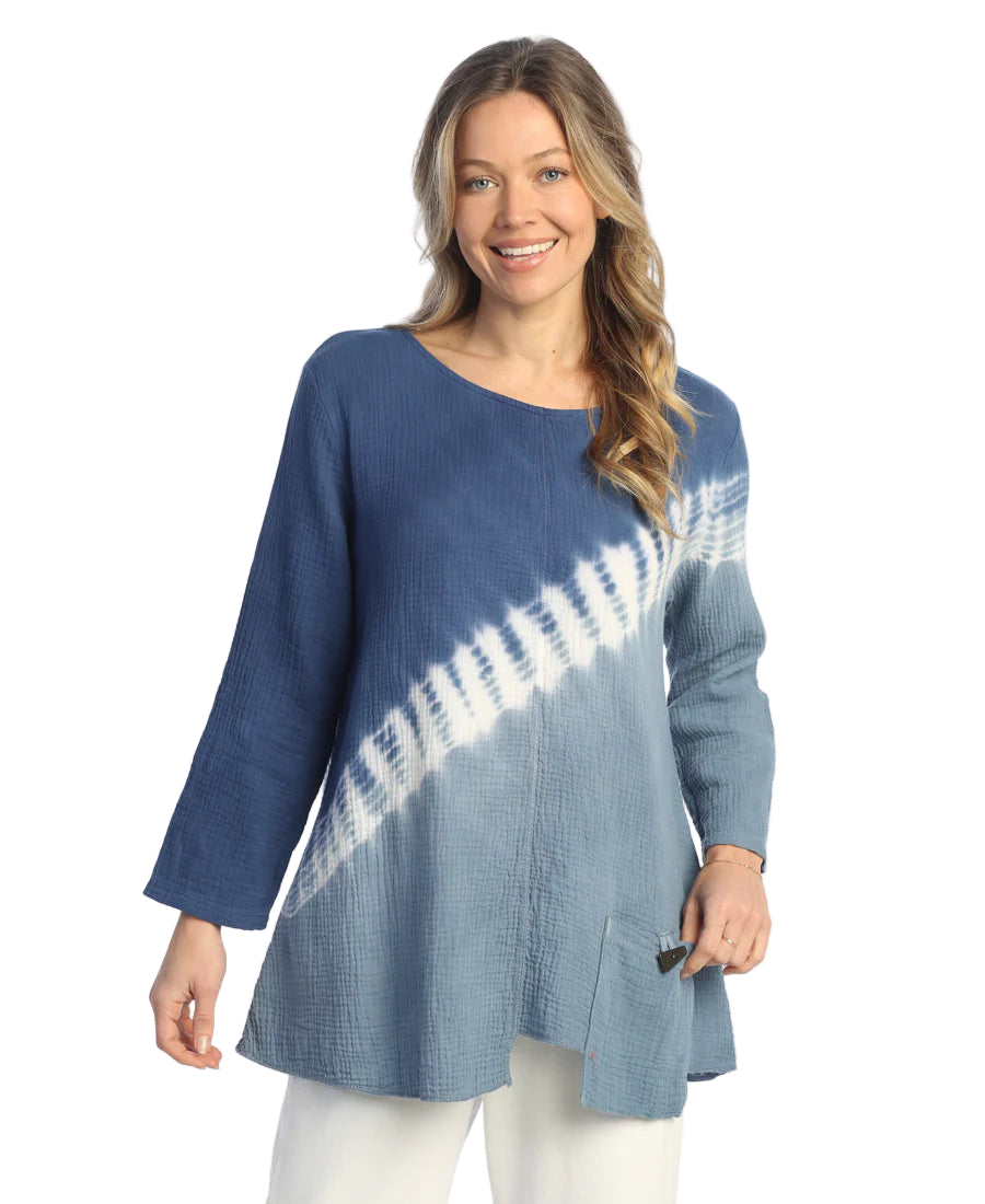 Mineral Washed Double Gauze Tunic With Pocket - Ascent