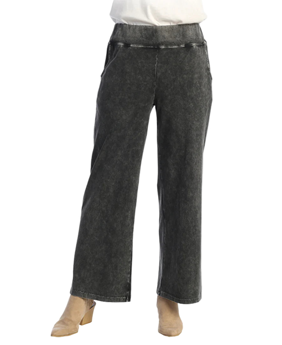 Mineral Washed Comfy Pants - Black