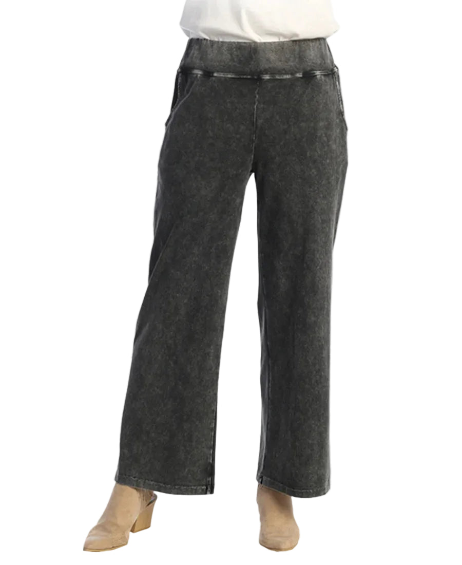 Mineral Washed Comfy Pants With Wide Band