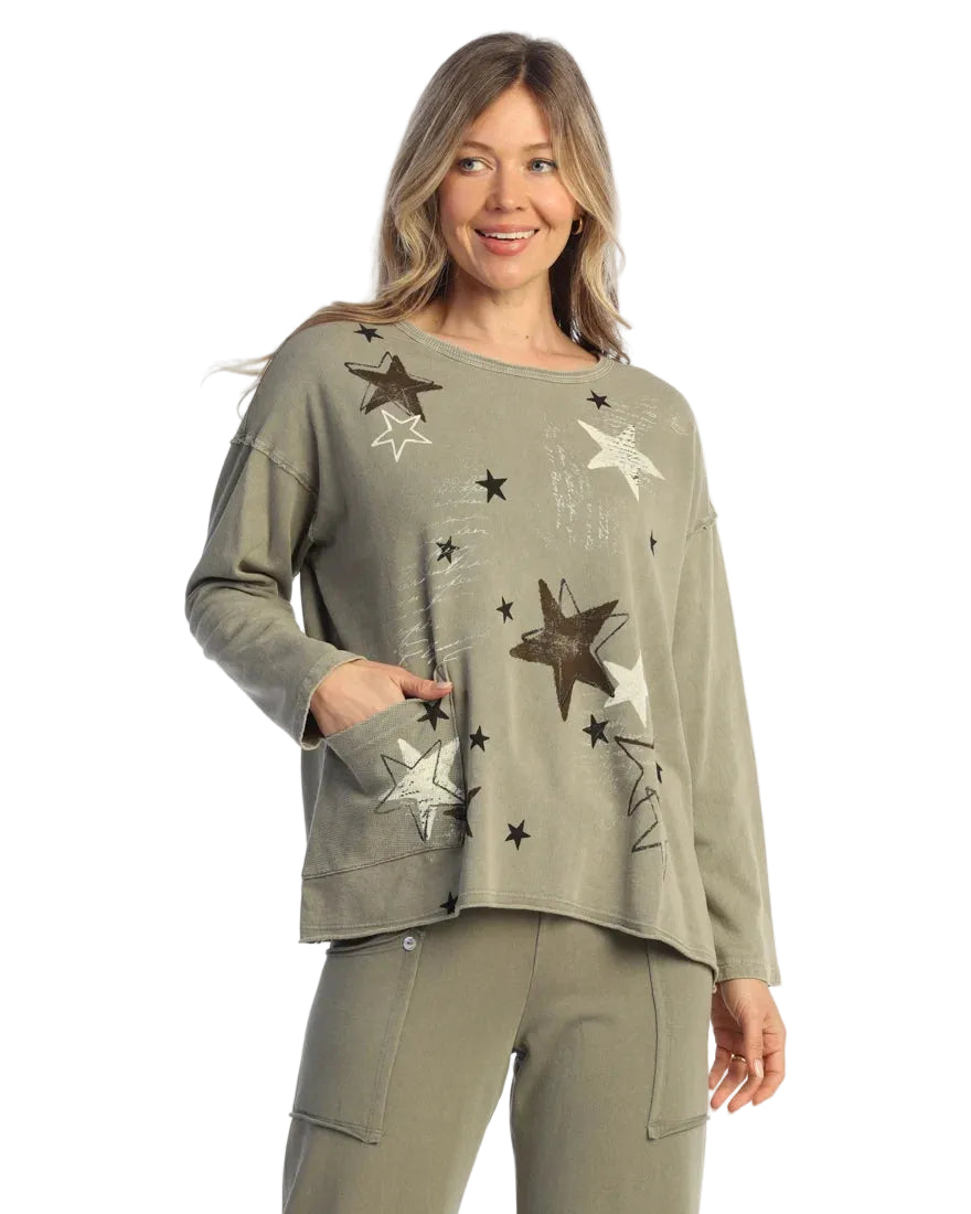 French Terry Drop Shoulder Top - Lumi