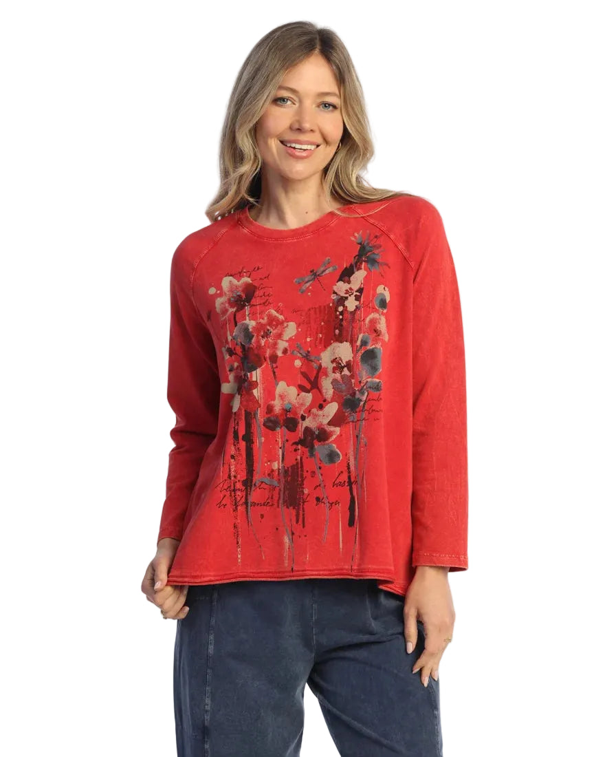 Mineral Washed Raglan Sleeve Top - Kira