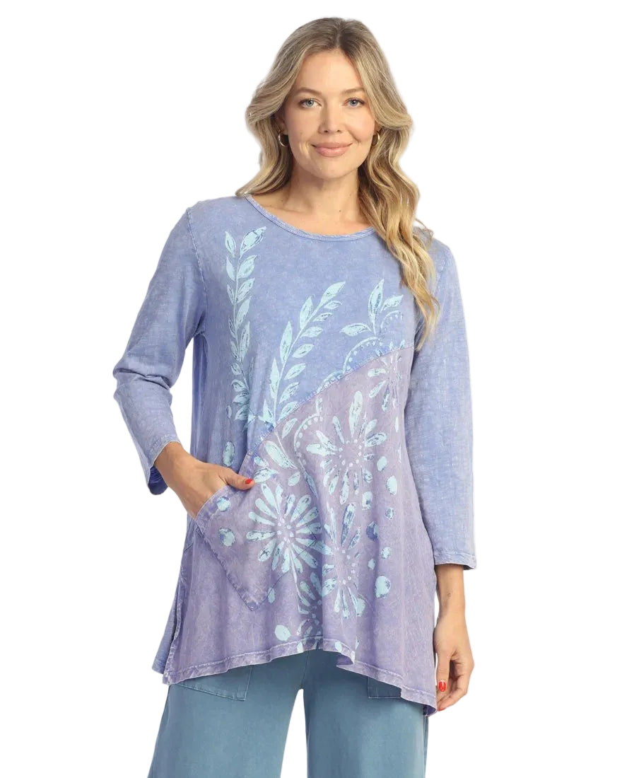 Cotton Tunic with Linen Contrast - Napoli