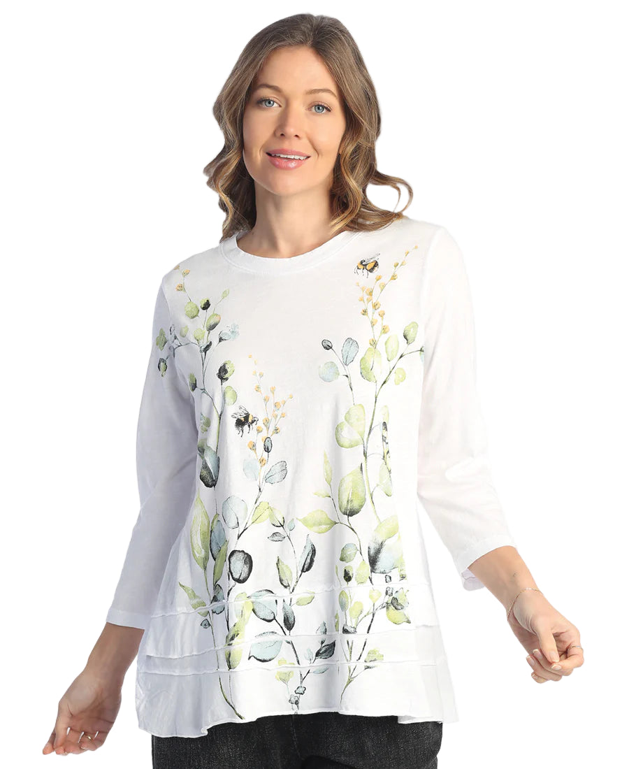 Mineral Washed 100% Cotton Layered Tunic - Kelly