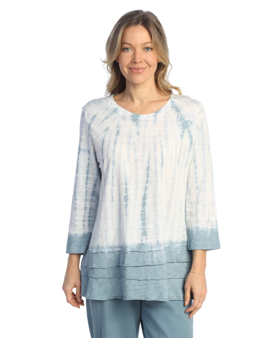 Mineral Washed 100% Cotton Layered Tunic - Storm