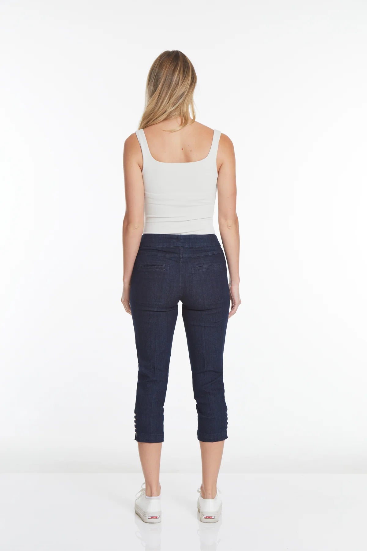 Pull-On Crop Pant w/Pockets & Strap Hem Vents