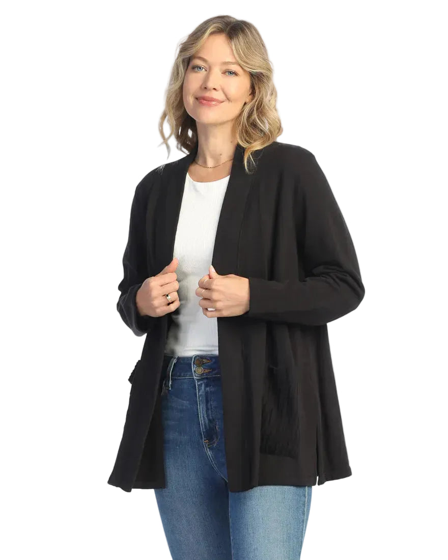 Mineral Washed Open Cardigan