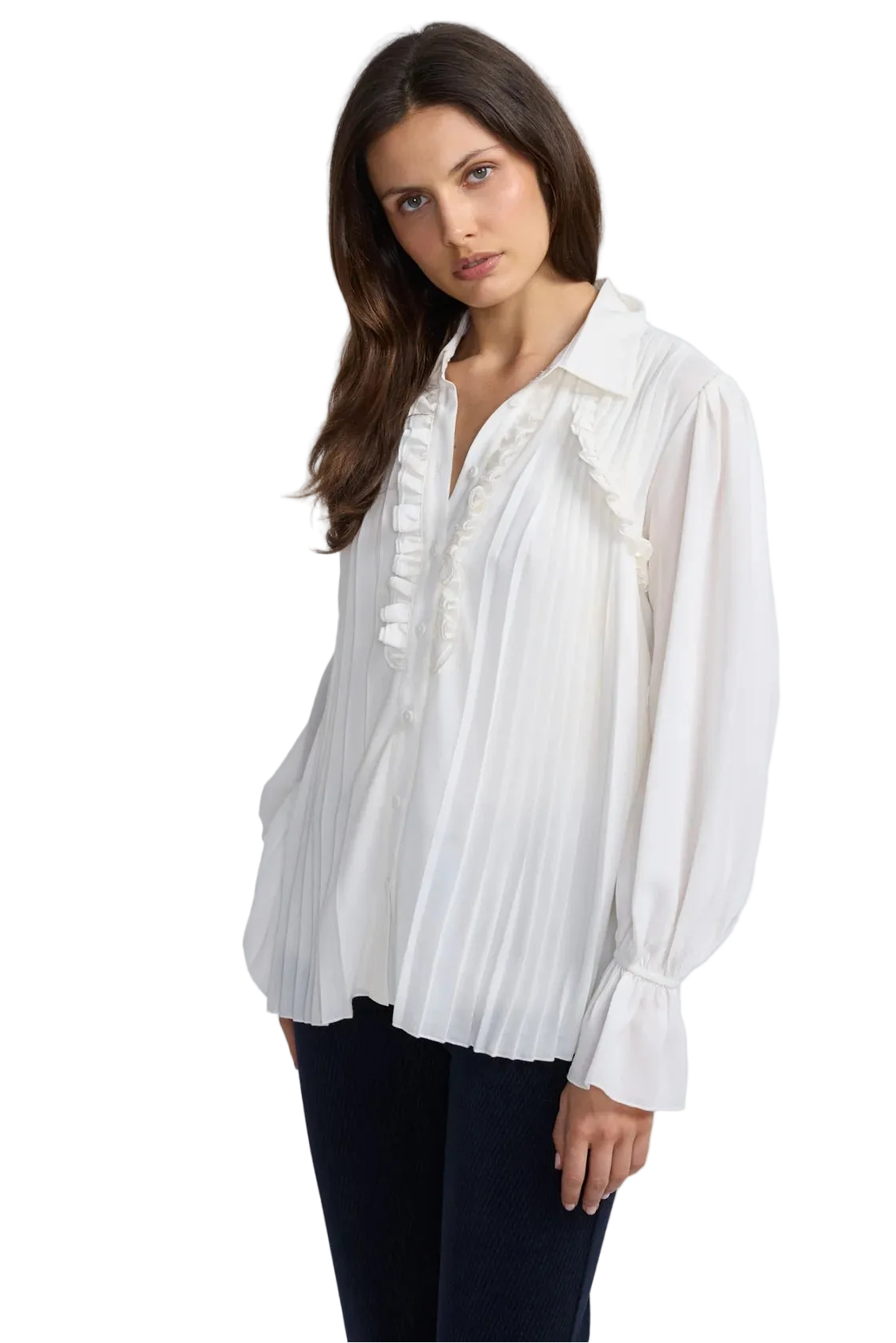 Ruffle Front Blouse with Tank