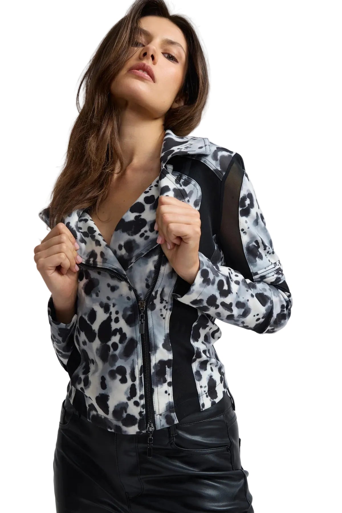 Ink Leopard Moto Jacket