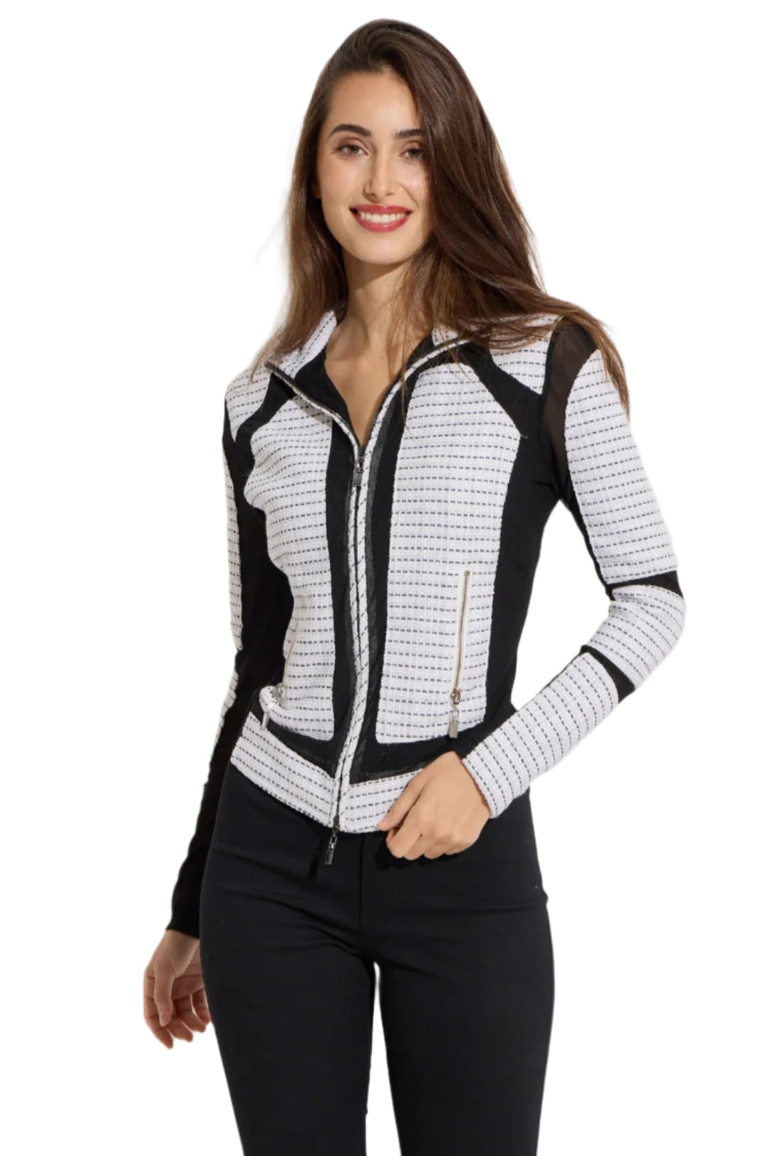 Tweed/Zip Scuba Jacket