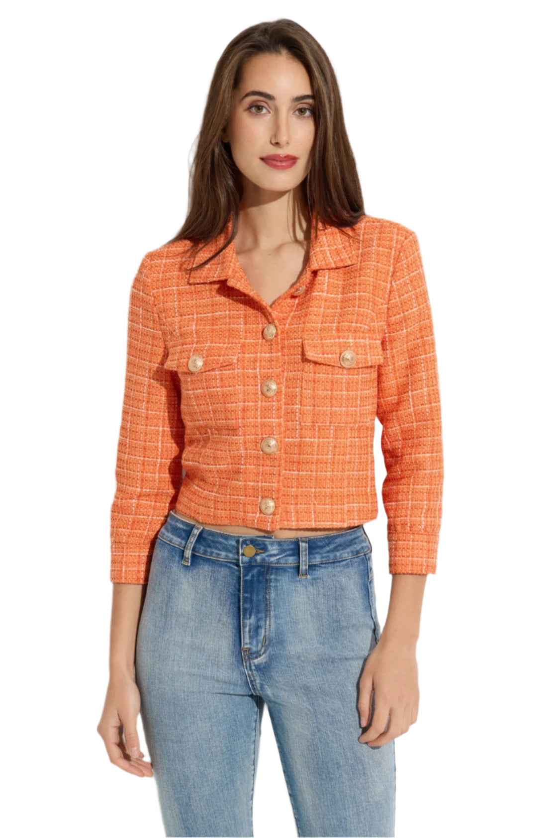 Tweed Short Jacket W/ Gold Buttons