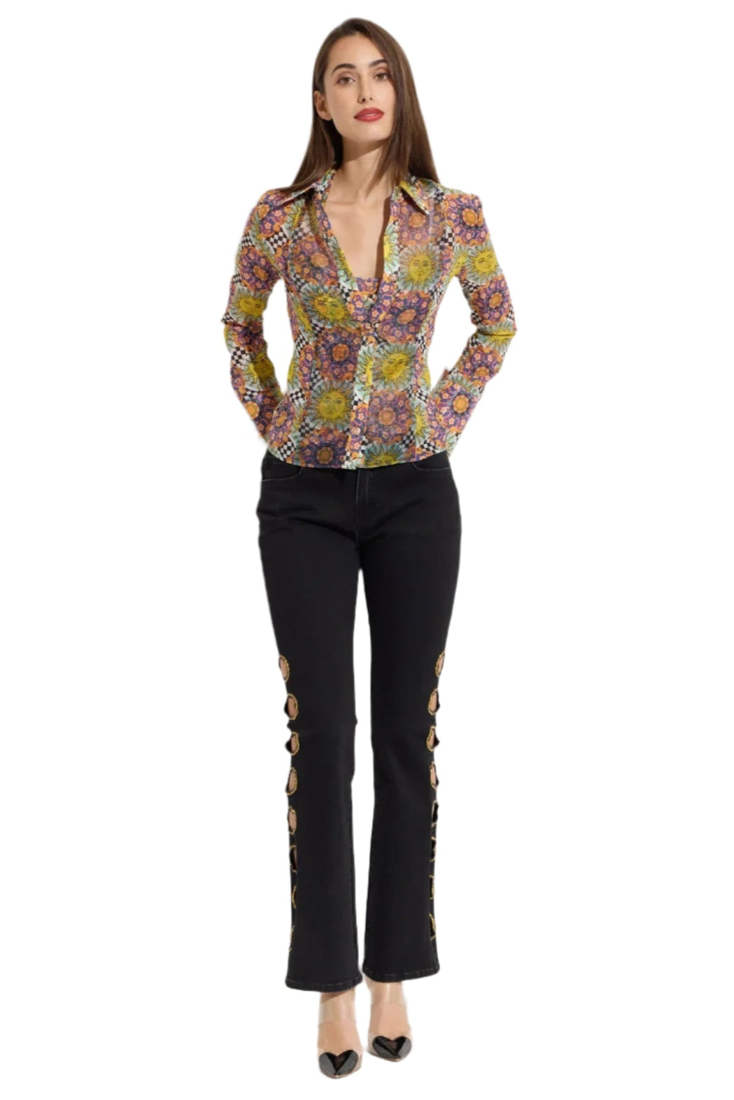 Sunburst Button Down Shirt W/ Tank