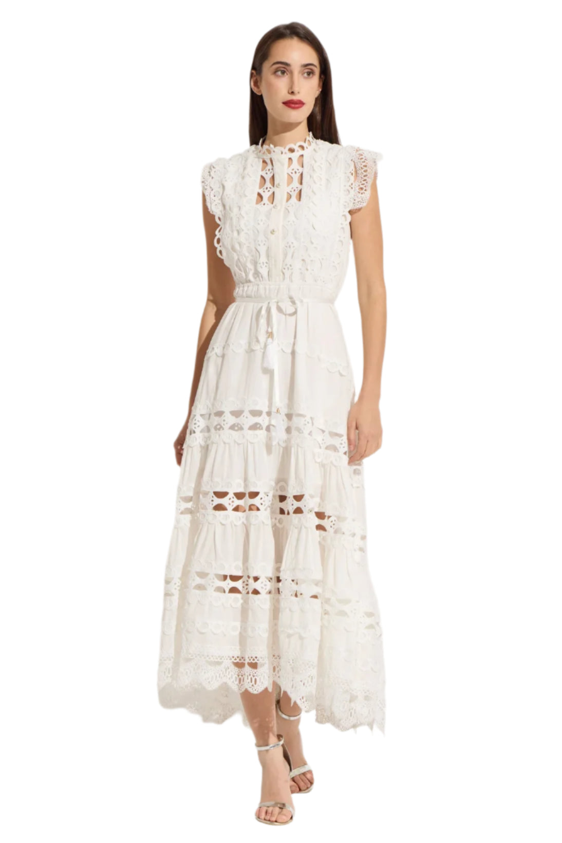 pearl-detail cut-out maxi dress Gina Rhinestone/Pearl Stud Cutout Maxi Dress  La Belle Gina Boutique