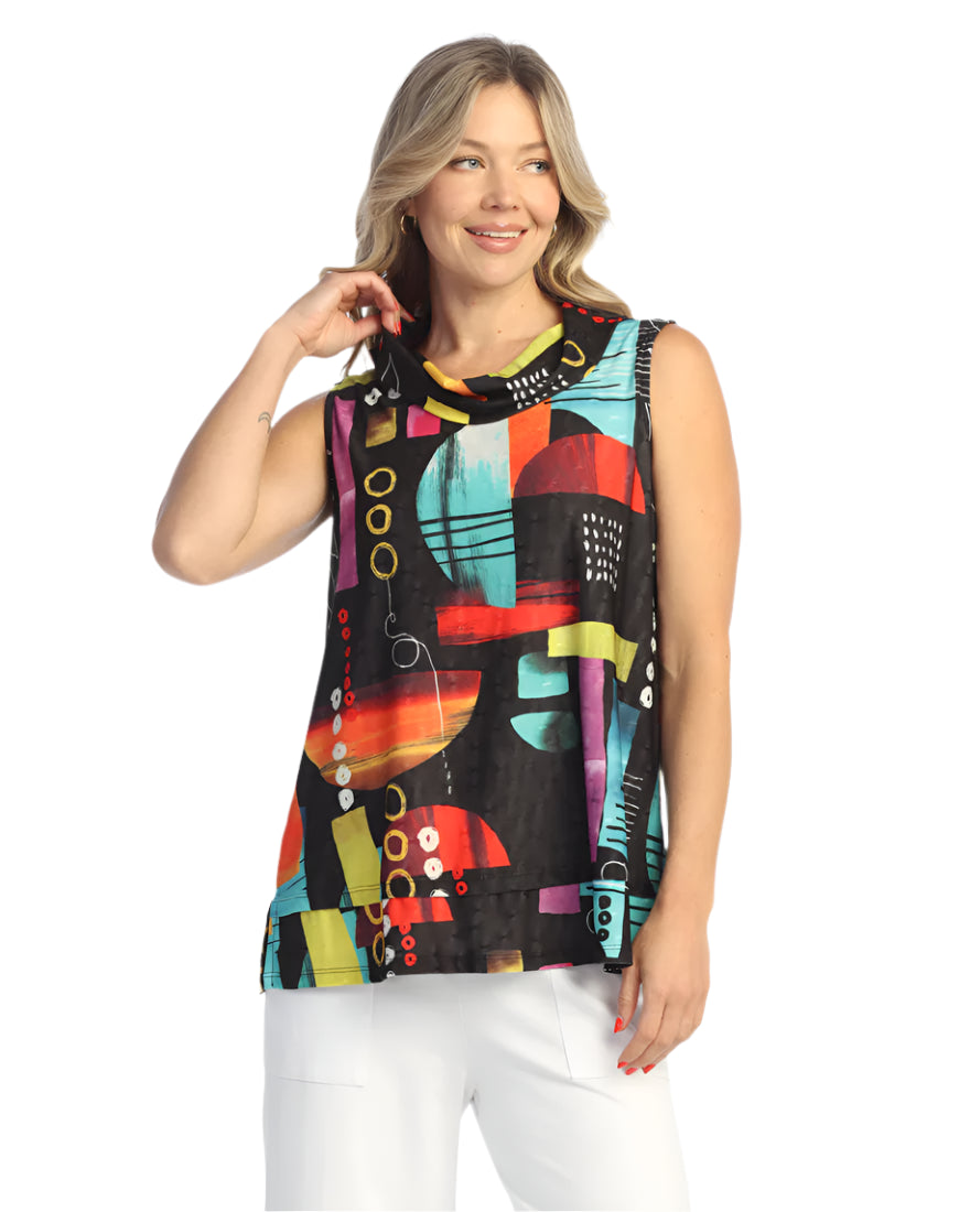 Quill Texture Cowl Neck Sleeveless Top - Geneva
