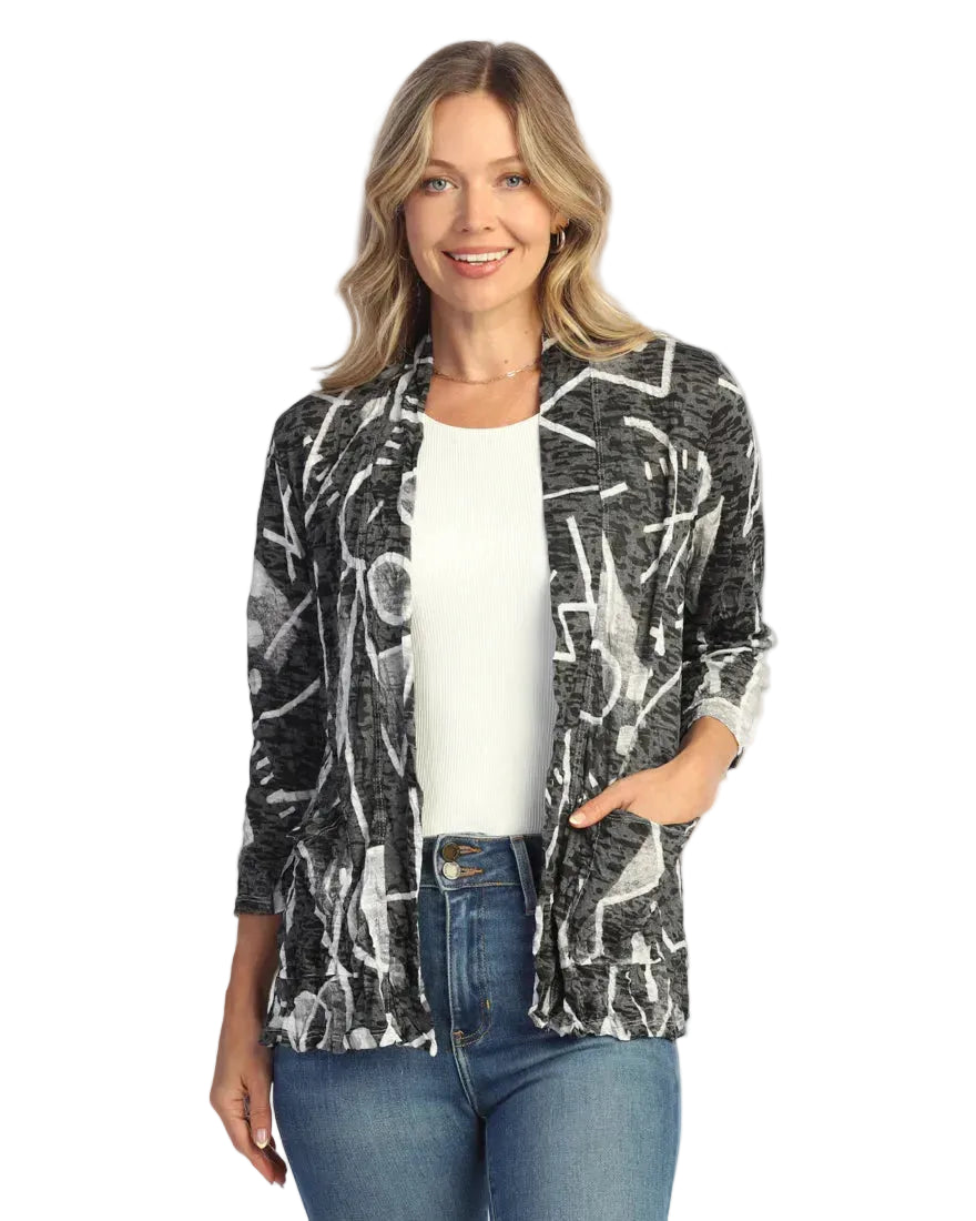 3/4 Slv Crushed Open Cardigan - Art Skool