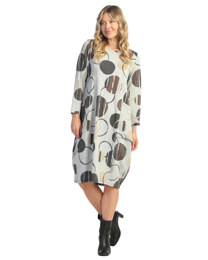 Mineral Washed French Terry Dress- Mocha