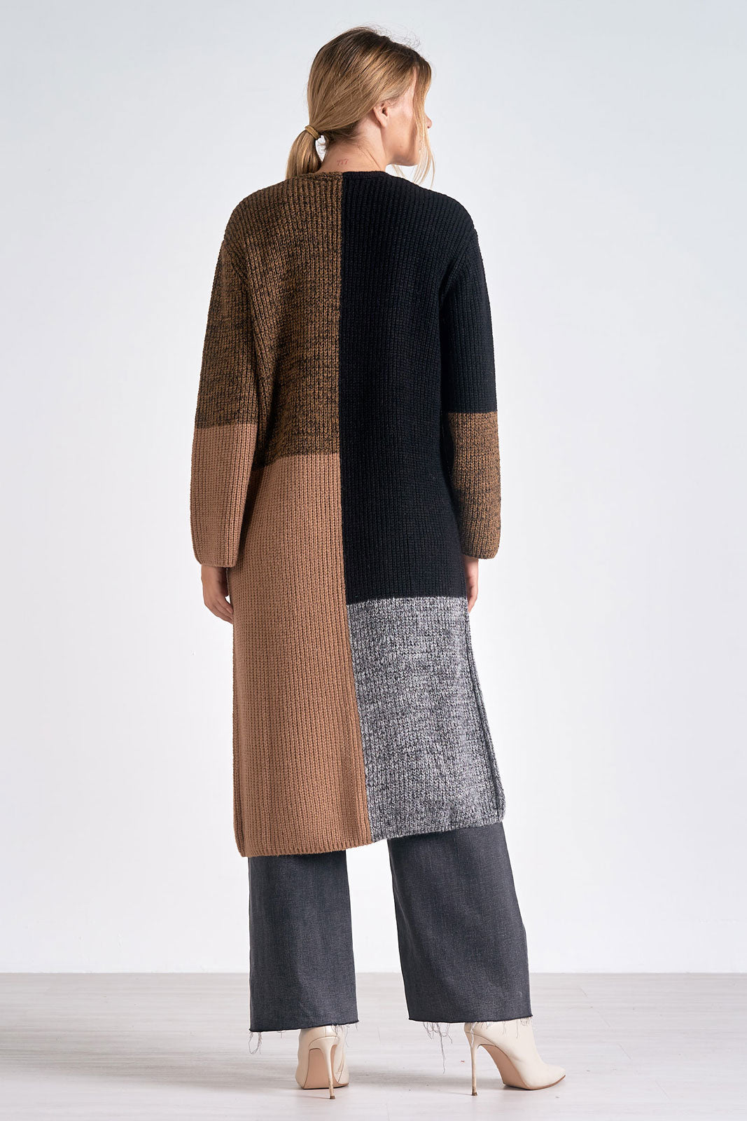Kitson Colorblock Long Cardigan
