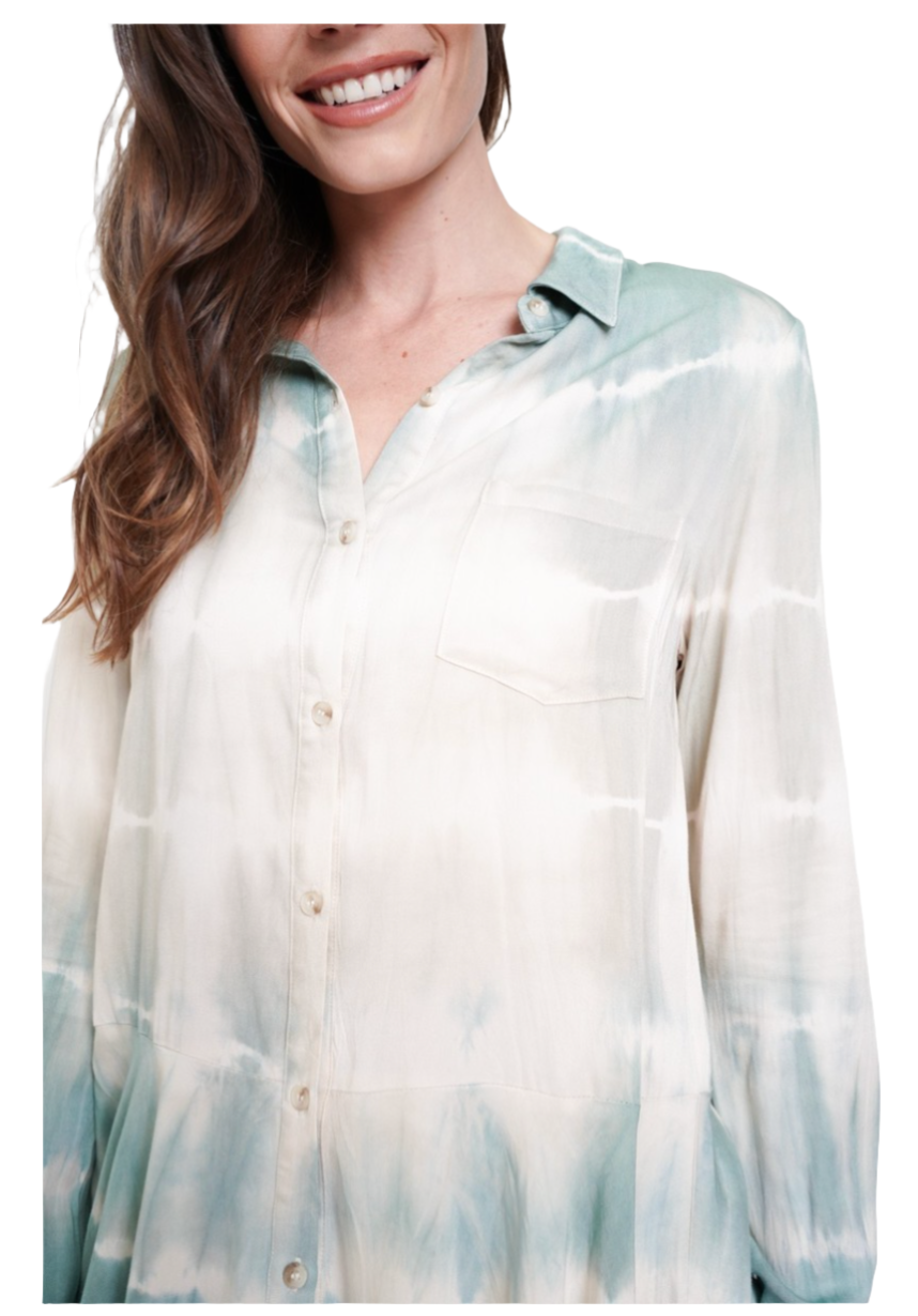 Ruffle Hem Tie Dye Shirt