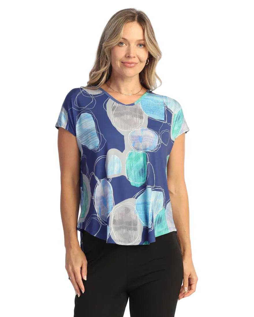 Dolman V-Neck Round Hem Top - Brook