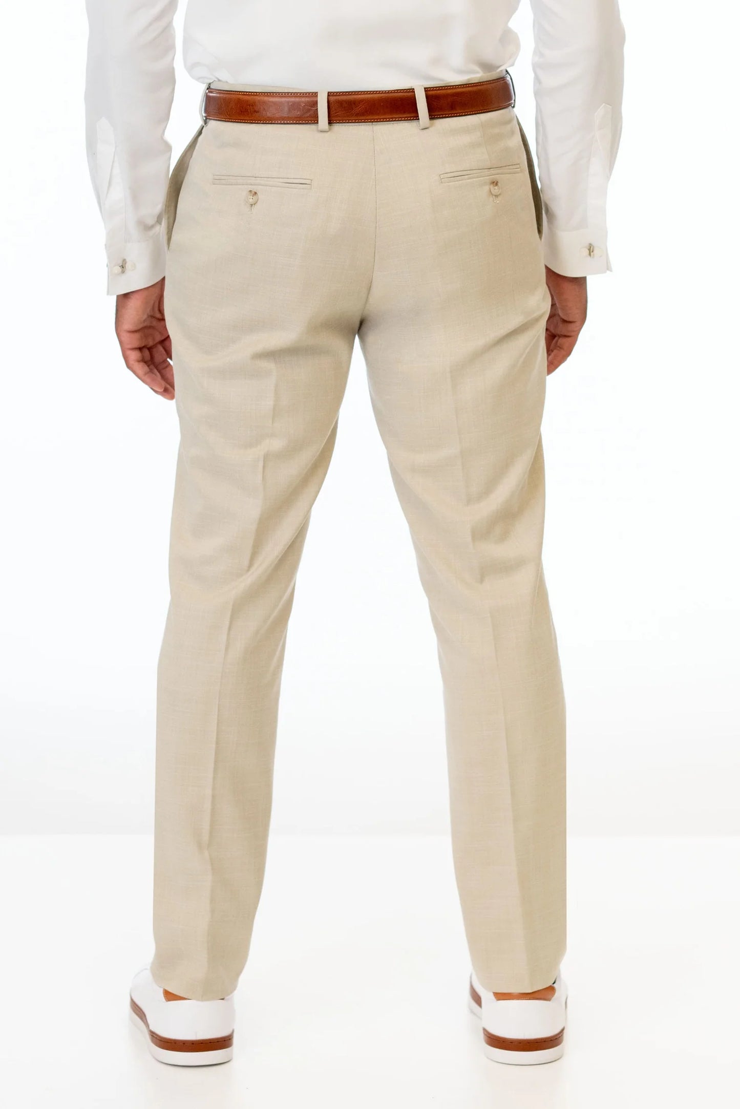 Tan Stretch Slim Fit Suit Pants by Couture 1910
