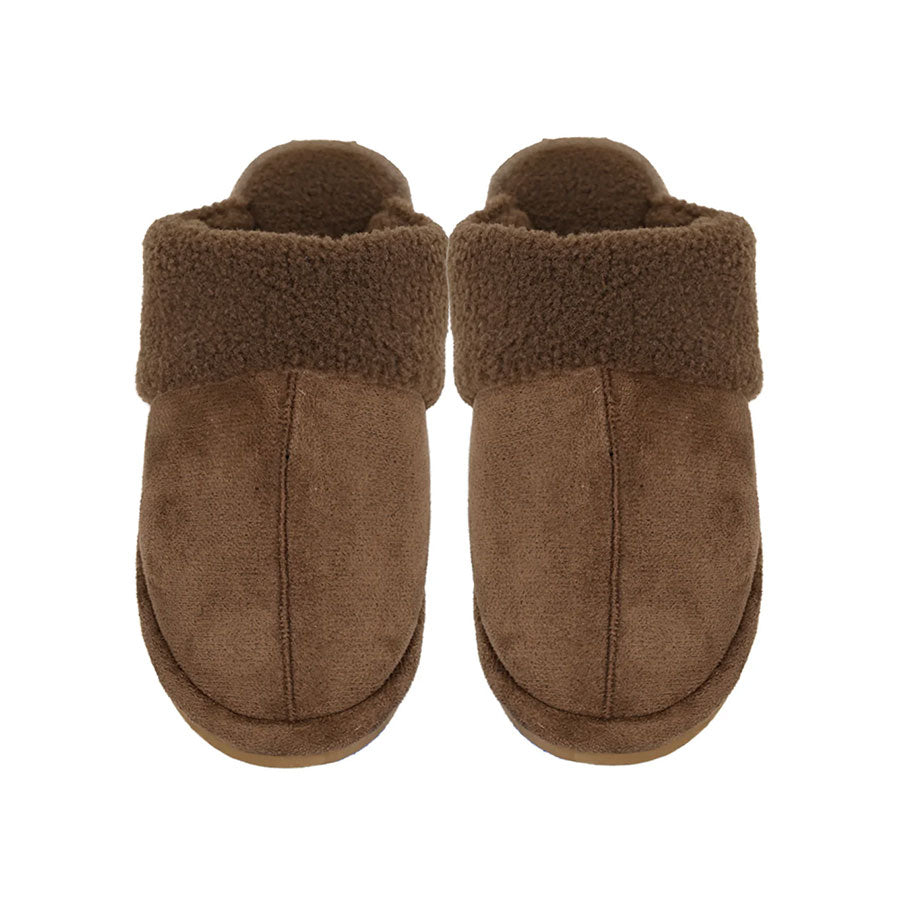 Faux Suede Sherpa Slippers
