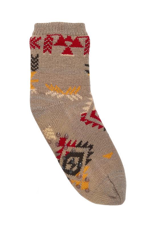 M Jacquard Lined Slipper Socks