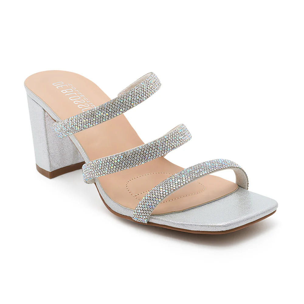 Strap Mule Open Toe Low Block Heel