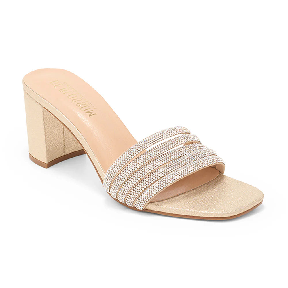 Mule Open Toe Low Block Heel