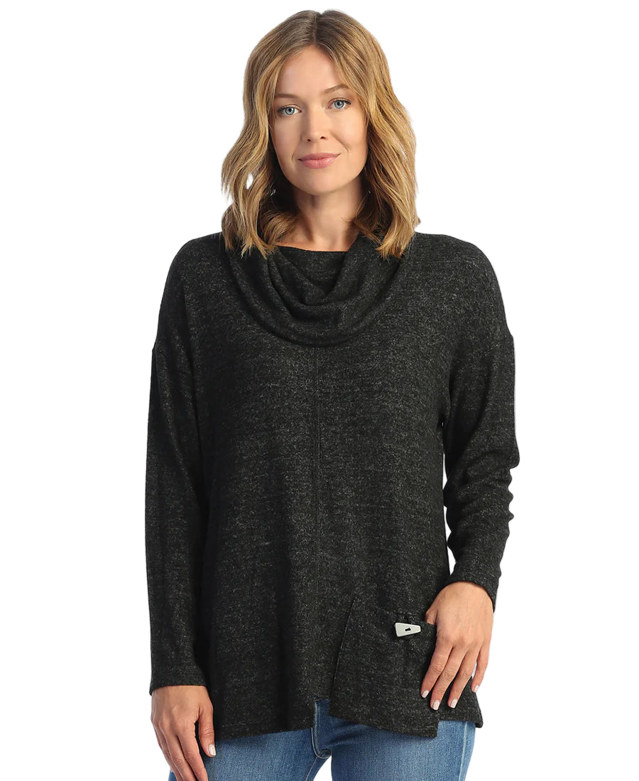 Cowl Neck Tunic - Black